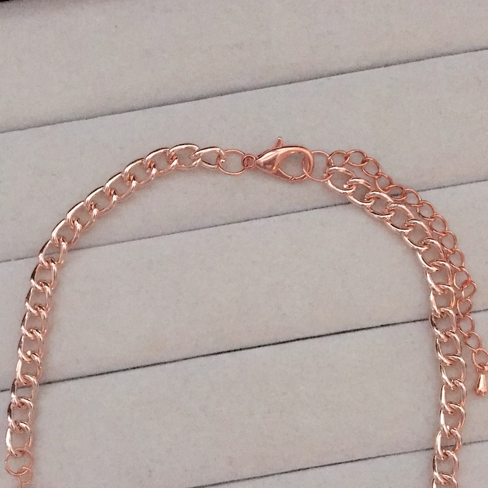 Turquoise, Violet Purple,Pink +Champagne Topaz Rose Gold Crystal Tennis Necklace - Picture 13 of 13